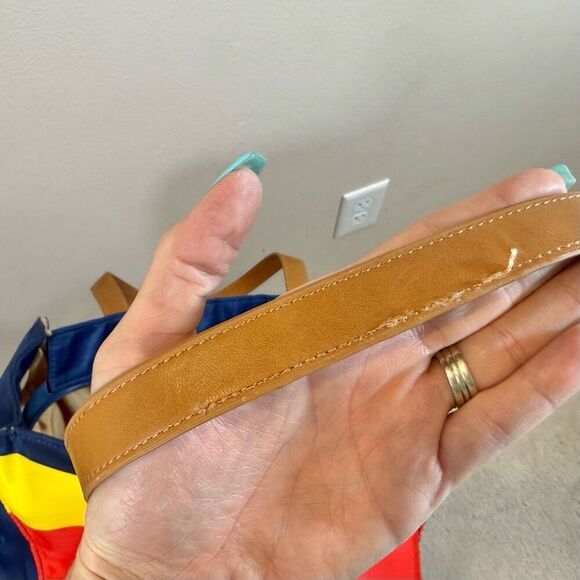 Giani Bernini Nylon Foldable Packable Striped Print Travel Tote Shoulder Bag - Picture 7 of 16